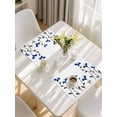 thumbnail image 5 of Blue Flowers Placemats Set of 6, Spring Modern Simple Botanical Floral Plants Placemats for Dining Table, Place Mats for Kitchen Tabletop, Waterproof Wipeable Dining Table Mats Set, 5 of 9