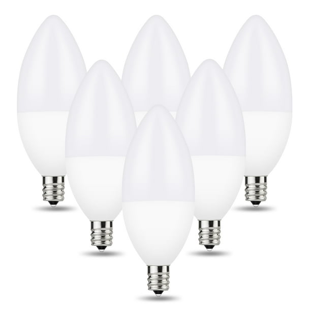 B11 LED Edison Filament Bulb, Dimmable 60W Equivalent LVWIT, E12  Candelabra Base UL-Listed (6 Pack)