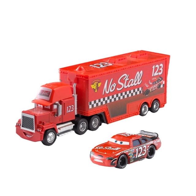 Disney-coches Pixar Cars 3 de juguete para niños, colección de coches de rescate, Rayo Mcqueen, tío Mack, escala 1:55, regalo