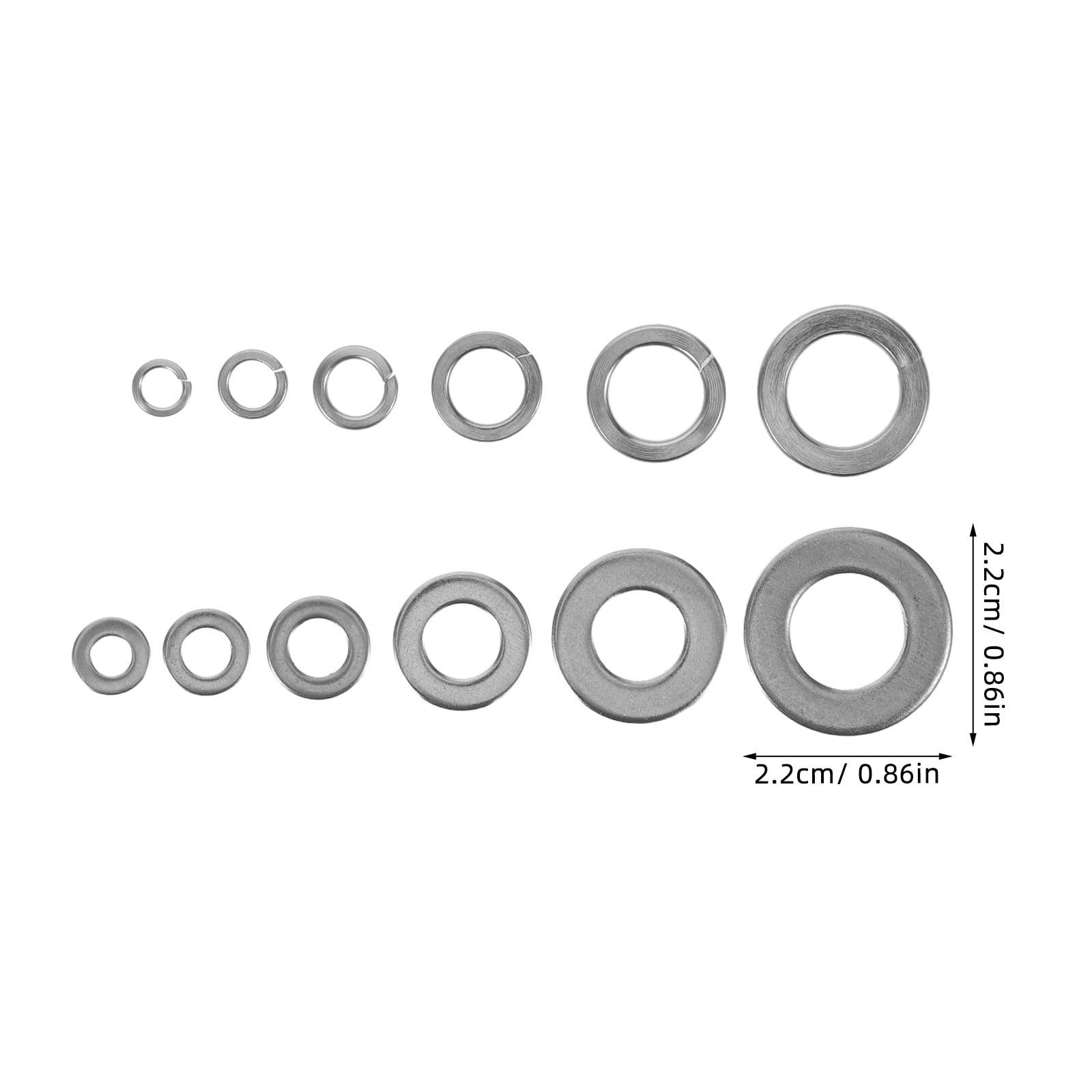 KALLORY 790Pcs Metal Flat Washers Assortment Silver Stainless Steel for Plumbing and Furniture
