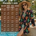 thumbnail image 7 of Xoenoiee Cactus Leaves Print Womens Swimsuit Coverup Button Up Swim Cover Ups for Swimwear Women Shirt Bathing Suit Cover Up Beach Coverups, S, 7 of 7