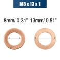 thumbnail image 3 of 20pcs 8mm Inner Dia Car Copper Washers Flat Sealing Gaskets Rings, 3 of 5