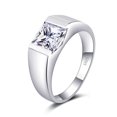 thumbnail image 2 of Anillo de hombre de imitación de esmeralda azul en plata esterlina S925, joyería popular europea y americana, 2 of 5