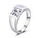 thumbnail image 3 of Anillo de hombre de imitación de esmeralda azul en plata esterlina S925, joyería popular europea y americana, 3 of 6