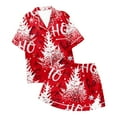 thumbnail image 7 of UV protection split short pajama sets for women UPF 50+ sleepwear Women's Christmas HoHo Snowflake Print Shorts & Short Sleeve Pajama Set, 7 of 7