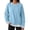 Blue-05, variant on Perfectbot Women Crew Neck Faux Two Piece Sweatshirt, Split Hem Long Sleeve Loose Fit Casual Pullover Top