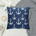 thumbnail image 2 of COMIO  Soft Cushion Cover for Sofa Anchor Navy Blue White Nautical Pillow Case Pillow Sham, 2 of 5