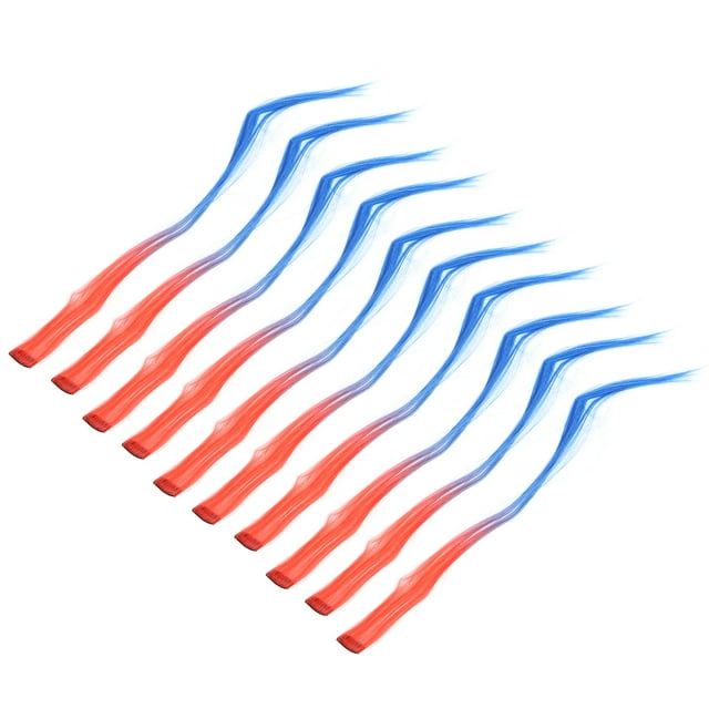 Colorful , Highlights Clip 1.2in Practical For Decorative Hair Red Gradient Blue