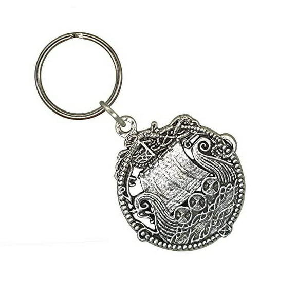 Viking Ship Keychain, G048KC, 1 3/4 inch, Viking, Norse, Pewter, Key Fob, Key Ring, Keys, Zipper Pull, Luggage Tag, Backpack, Over 300 Keychain Designs, Handmade in the USA, 100% American Made