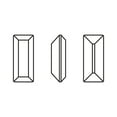 thumbnail image 4 of Preciosa® MAXIMA Crystal Fancy Stones Czech Crystal 435 26 212 Baguette Dura Foiling 90100 Burgundy 4x2mm., 4 of 5