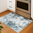 thumbnail image 2 of iOhouze Throw Rug with Rubber Backing Abstract Small Area Rugs 2x3 Washable Rugs Non Slip Low Pile Soft Printed Faux Wool Door Mat for Entrance Entryway Foyer Kitchen Bedroom, Sage Grey, 2 of 9