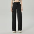thumbnail image 2 of Delayuji Business Casual Pants for Women Wide Leg Pants for Women 2025 Yoga Pants High Waist Sweatpants with Pockets Stretch Lounge Pants Comfy Workout L Black, 2 of 4