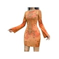 thumbnail image 6 of Yuemengxuan Woman Trendy Color Block Dress, Abstract Print Long Sleeve Round Neck One-piece, 6 of 9