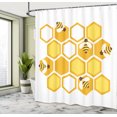 thumbnail image 5 of Ambesonne Honey Bee Shower Curtain, Geometric Honeycomb Bees, 69"Wx70"L, Earth Yellow Mustard, 5 of 5