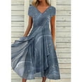 thumbnail image 3 of NECHOLOGY Summer Dresses Casual Short Size Round Plus Long Stitching Formal Dress Ball Gown White Dresses For Women Red L, 3 of 5