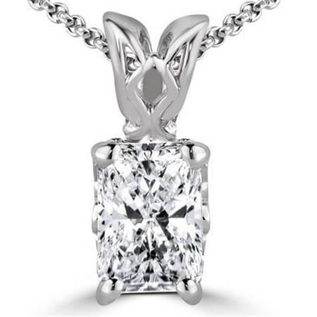 - Harry Chad Enterprises HC10188 1.50 CT 14K White Gold Radiant Cut G VS2 Diamond Pendant Necklace Prong Set