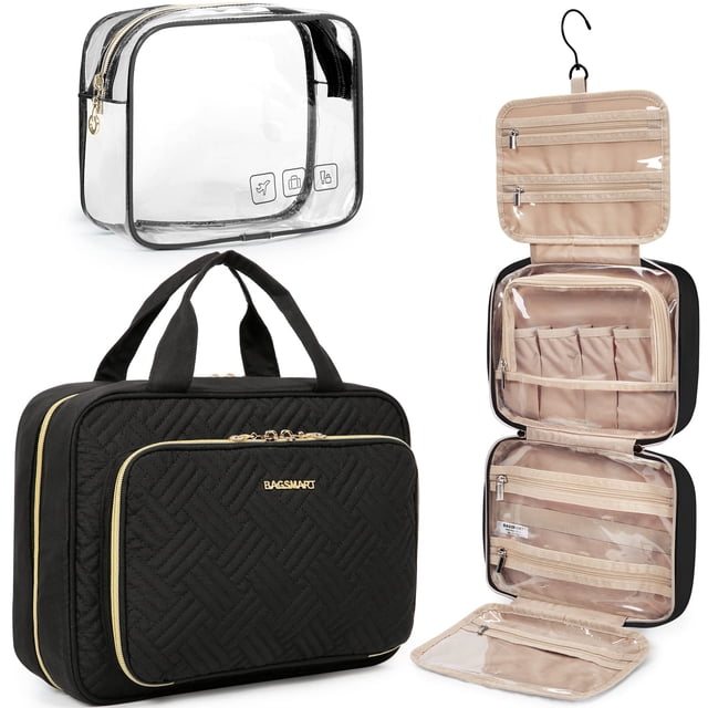 Organizador de maquillaje de viaje colgante BAGSMART, neceser grande