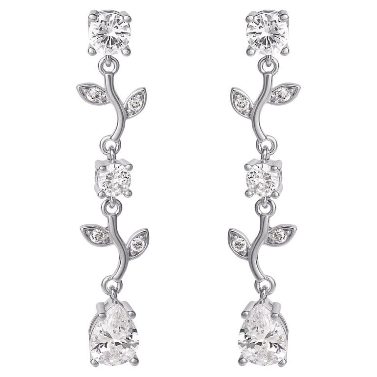 Believe by Brilliance Silver Twig Dangle Earrings photo 1
