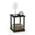 Furinno Simplistic End Table, Set of Two, Espresso/Black