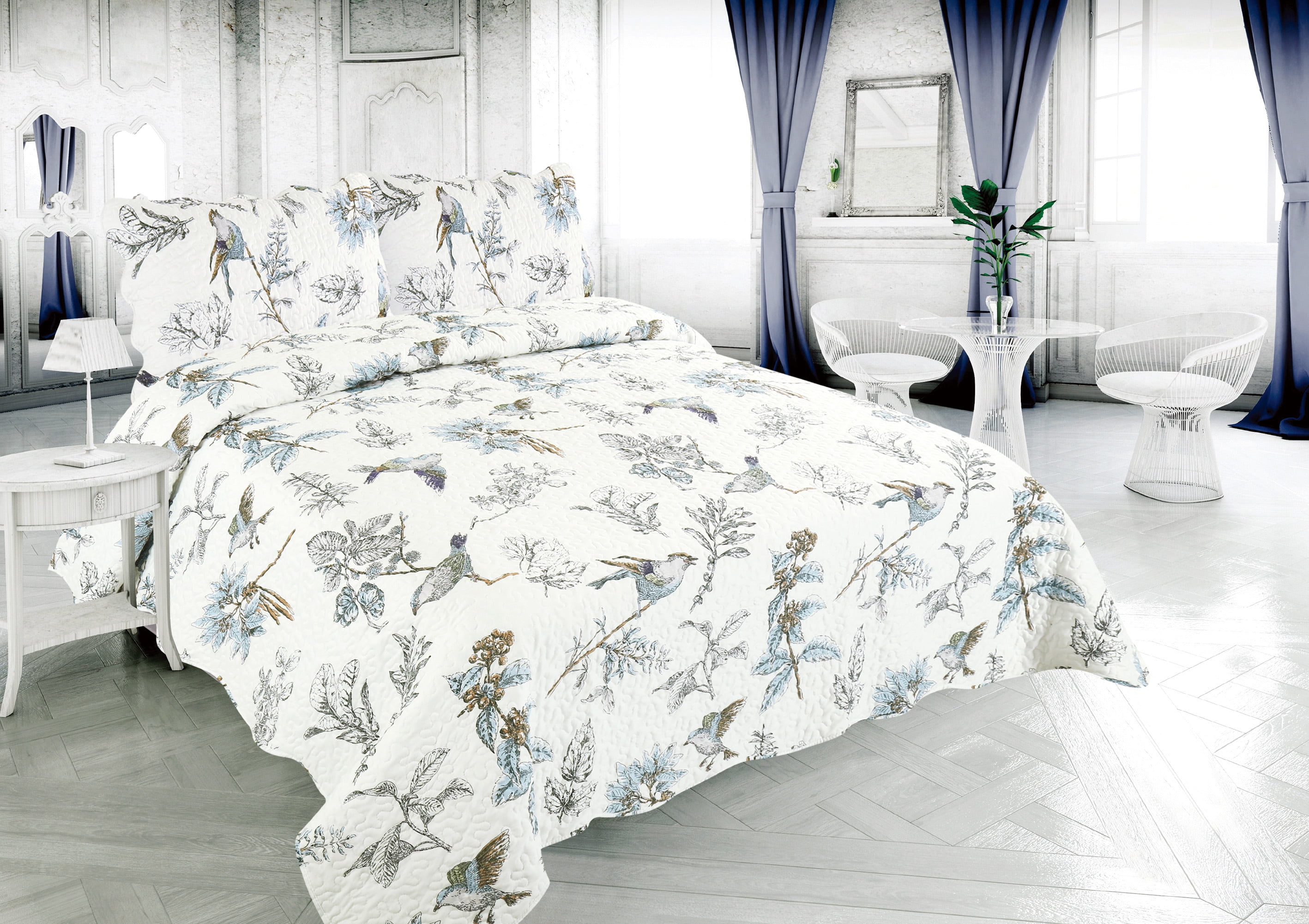 Marina Decoration Rich Printed Stitching Coverlet Bedspread Ultra Soft ...
