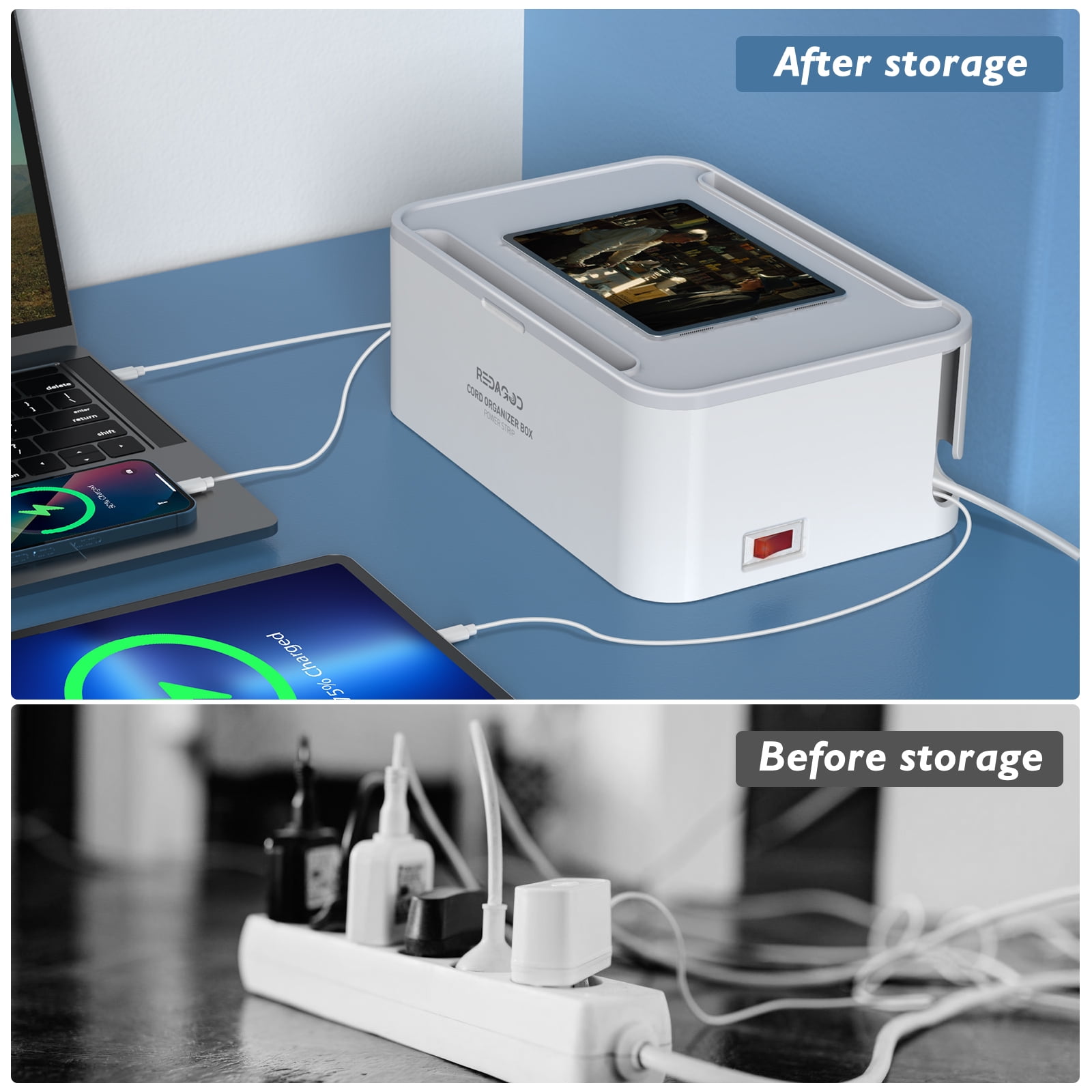 Redagod 8-Outlet Surge Protector with Accessories Included