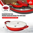 thumbnail image 3 of Bruntmor Enameled Nonstick Cast Iron Casserole Braiser Pan - 38-Quart Kitchen, 3 of 7