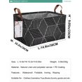thumbnail image 2 of FANKANG Cesta de almacenamiento para guardería, cesta de lona para la colada, plegable con revestimiento impermeable de PE, almacenamiento de oficina, dormitorio, ropa, juguetes (cubo Rec-negro), 2 of 5