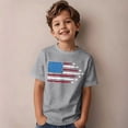 thumbnail image 4 of GPOECD T-Shirts pour Enfants Garçons Enfants Garçons Filles T-Shirt Décontracté à Manches Courtes T-Shirt Imprimé Graphique Patriotique Col Rond pour Enfants Été Sorties Hauts 1-13 Ans 02_Grey,12-13 Ans, 4 of 6
