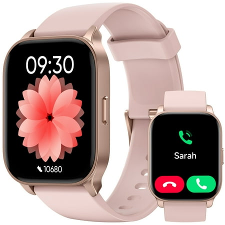 TOOBUR Smart Watch, 2.01''HD Touchscreen IP68 Waterproof, Fitness Smartwatch for Women Compatible Android IOS, Pink