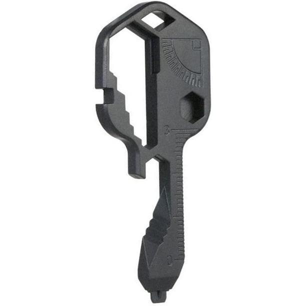 Herramienta de bolsillo multifunción 24 en 1, llavero con llave de acero inoxidable, destornillador, herramientas para exteriores, herramienta multiusos para abrir botellas, pelar y acampar (negro)