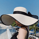 thumbnail image 5 of Sombrero de paja con lazo grande para mujer, gorra de playa grande, plegable, enrollable, con protección UV para el sol, para verano, 5 of 5