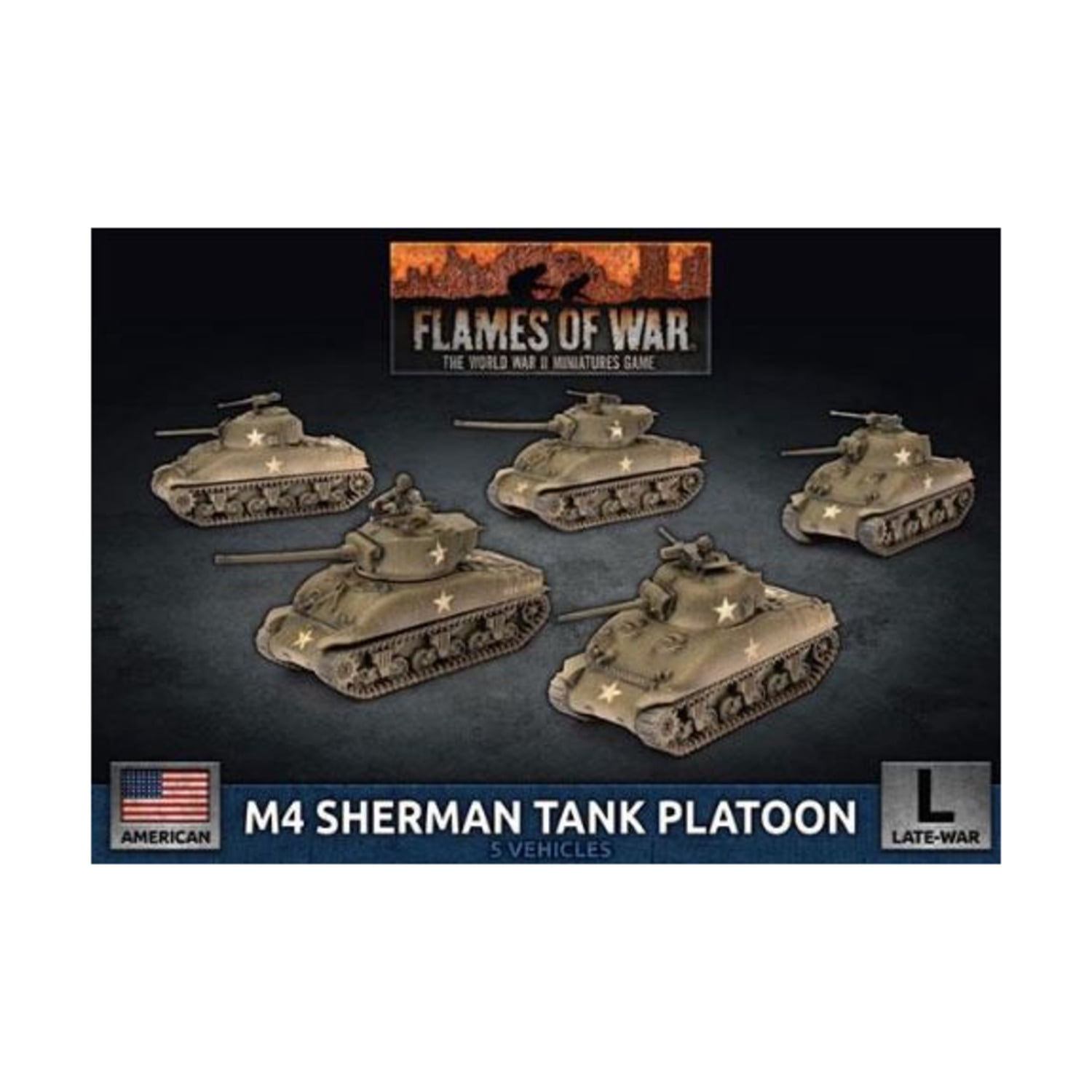 Flames Of War M4 Sherman Tank Platoon - Late War US Army A 769068