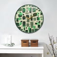 thumbnail image 2 of Yayeee Wall Clock Battery Operated 11.9" Silent Quartz Non-Ticking for Living Room Decor, Green Geometric, 2 of 8
