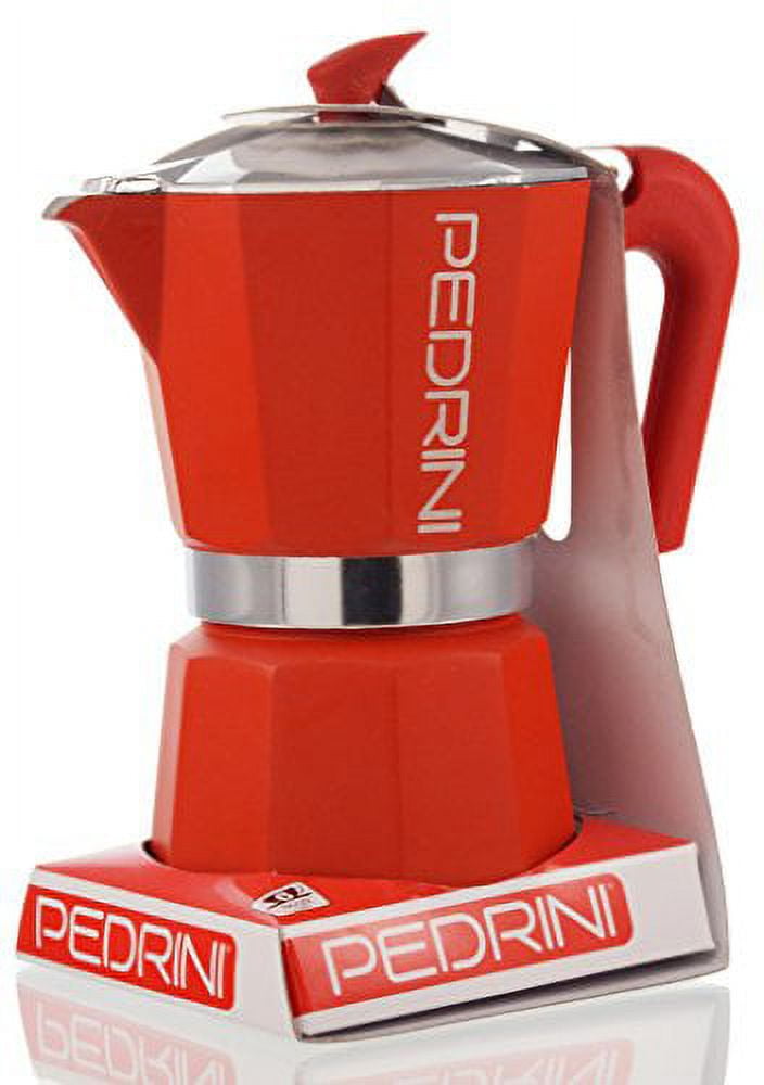 Perini Italy AmoraColor Moka Stovetop Aluminium Espresso Maker Red