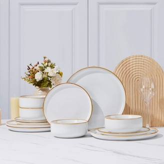 Isaac Mizrahi Dot Luxe 16 pc Porcelain Dinnerware Set- Orange