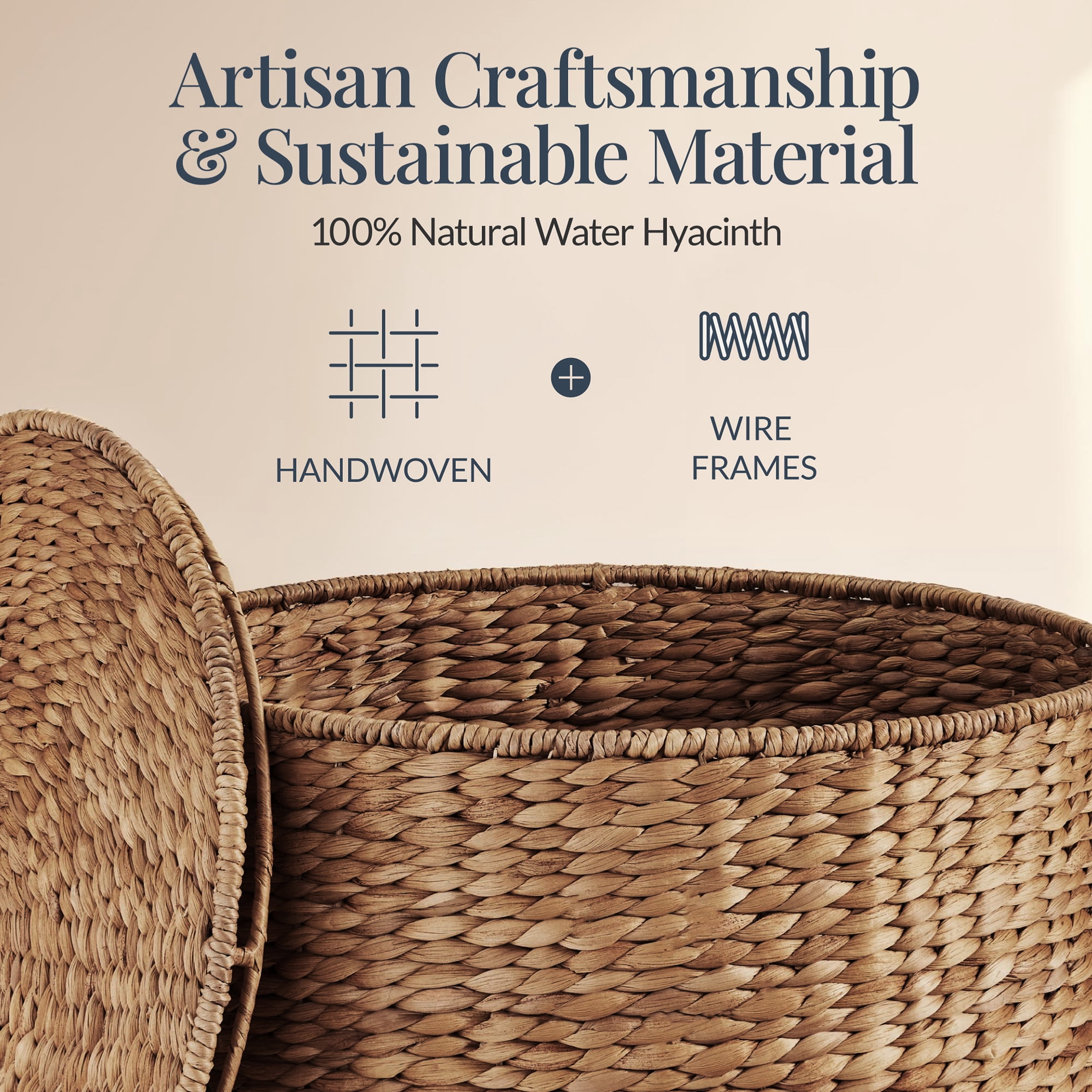Best Choice Products Large Round Storage Ottoman W/ Lid, Handwoven Water Hyacinth Footstool - Chestnut