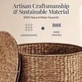 thumbnail image 3 of Best Choice Products Grand Pouf Rond de Rangement avec Couvercle, Repose-Pieds en Jacinthe d'Eau Tissé à la Main - Châtaigne, 3 of 8