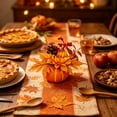 thumbnail image 4 of Racsoh Mini Artificial Pumpkin Tabletop Ornament, Faux Fall Floral Arrangement with Sunflower and Berry, for Thanksgiving Halloween Mantel Decor (C), 4 of 7