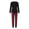thumbnail image 4 of Conjunto de pijamas familiares a juego para Navidad 2025, camiseta de manga larga con estampado de letras y pantalones a cuadros, ropa de dormir para estar en casa, 4 of 4