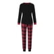 thumbnail image 4 of Conjunto de pijamas familiares a juego para Navidad 2025, camiseta de manga larga con estampado de letras y pantalones a cuadros, ropa de dormir para estar en casa, 4 of 4