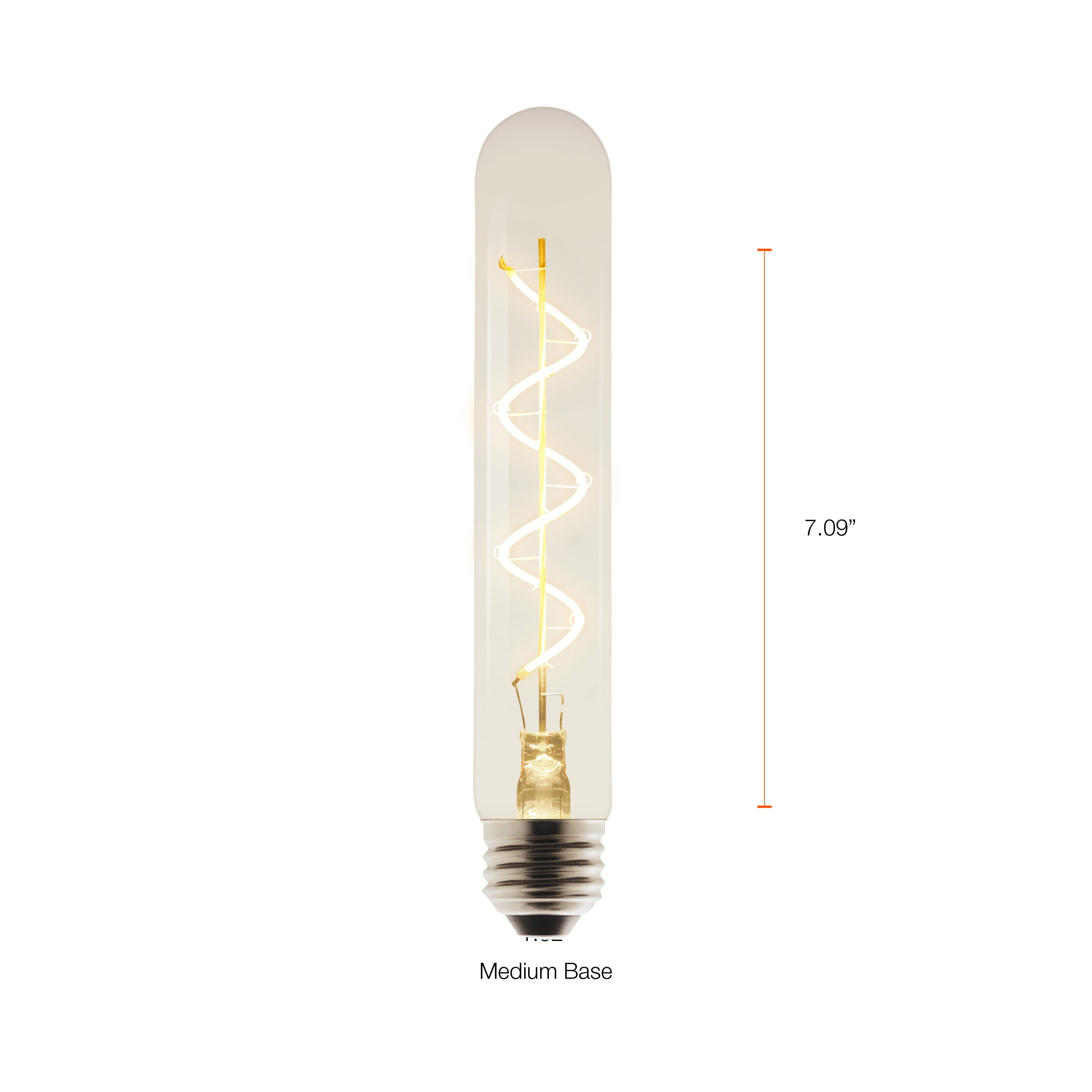 (2 pack) Better Homes & Gardens LED Tube Vintage Bulb, T10 40W, Soft White Spiral Filament, E26, Dim - 2 Pk