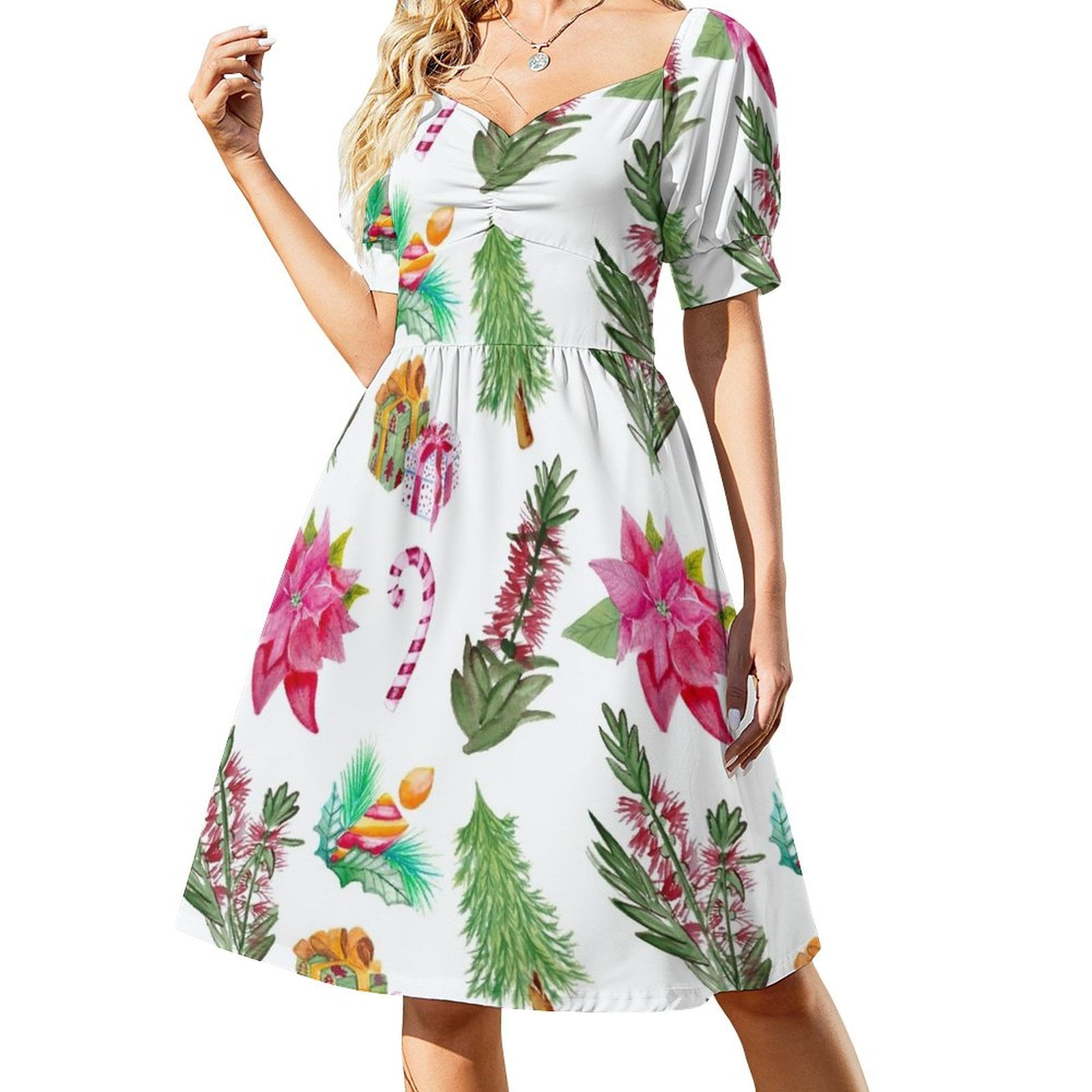 white christmas dresses Red Snowman Scene Christmas Dress main image 0