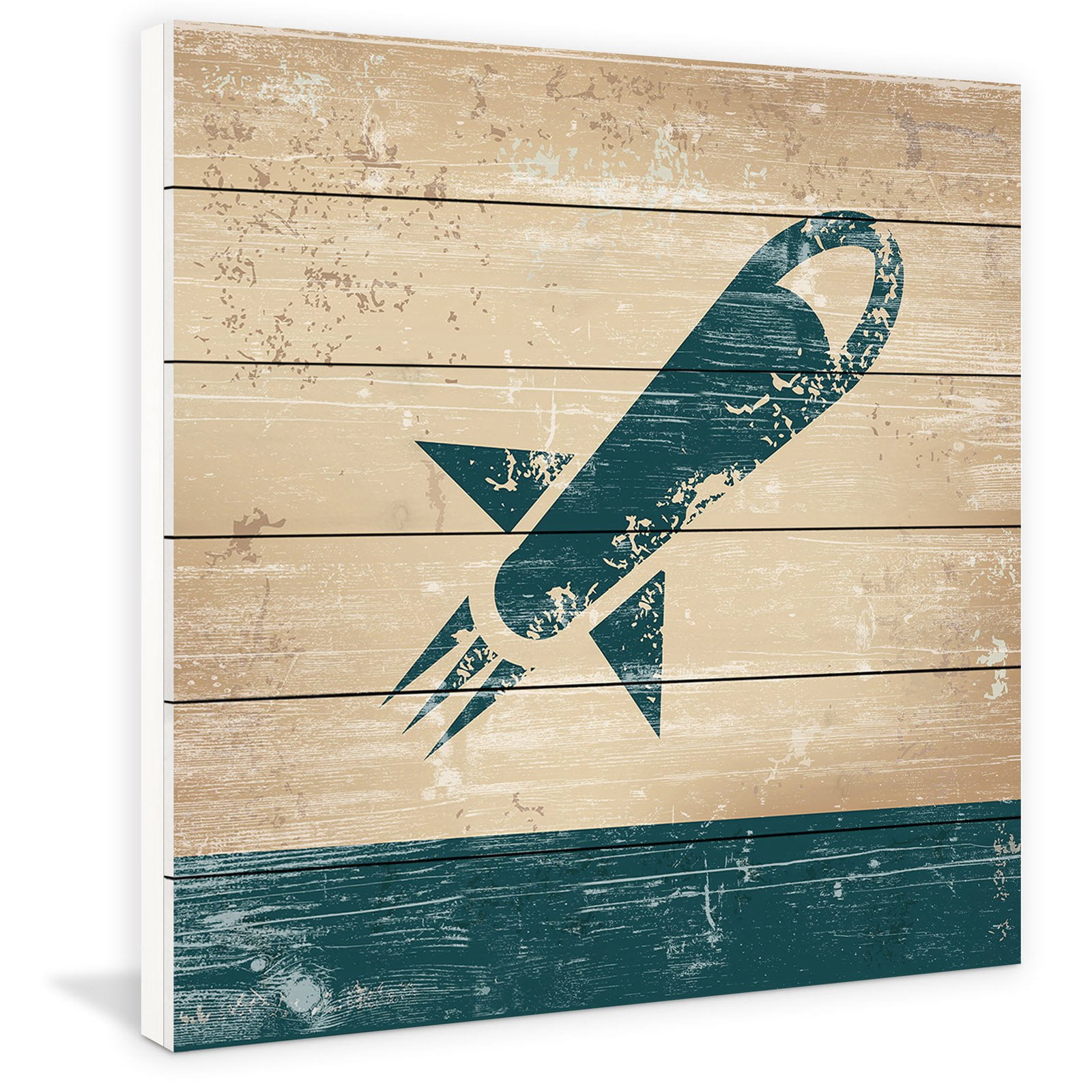 Marmont Hill Dark Ship Painting Print on White Wood
