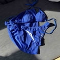 thumbnail image 4 of Wancir Swimsuits for Women 2025 - Women's Solid Color Sexy Bikini Backless Drawstring Strap Split Swimsuit Three Piece Set, 4 of 5