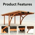 thumbnail image 5 of Beneouya 18.3x12.6x7.7ft Heavy-Duty Wood Carport with Steel Roof for Driveway Shelter, 5 of 9