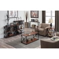 thumbnail image 4 of Convenience Concepts Tucson Black Metal Square Coffee Table in Cherry Wood, 4 of 7