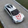 thumbnail image 5 of Car Exterior Decoration - Xotic Tech Auto Front Hood Vinyl Graphic Sticker - Truck Trailer Boat Door Window Decal - 1pcs Red Skull Shape, 5 of 6