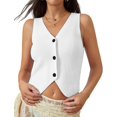 thumbnail image 2 of Sweater Vest Women Spring Summer Casual V Neck Sleeveless Button Down Waistcoat Knit Tank Tops, 2 of 4