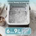 thumbnail image 6 of EUHOMY Countertop Ice Maker with Handle, 26 lbs/Day Portable Ice Machine, 9 Bullet Cubes in 6 Minutes, 2 Ice Sizes, Self-Cleaning, 1.1L Water Tank, Black, 6 of 10