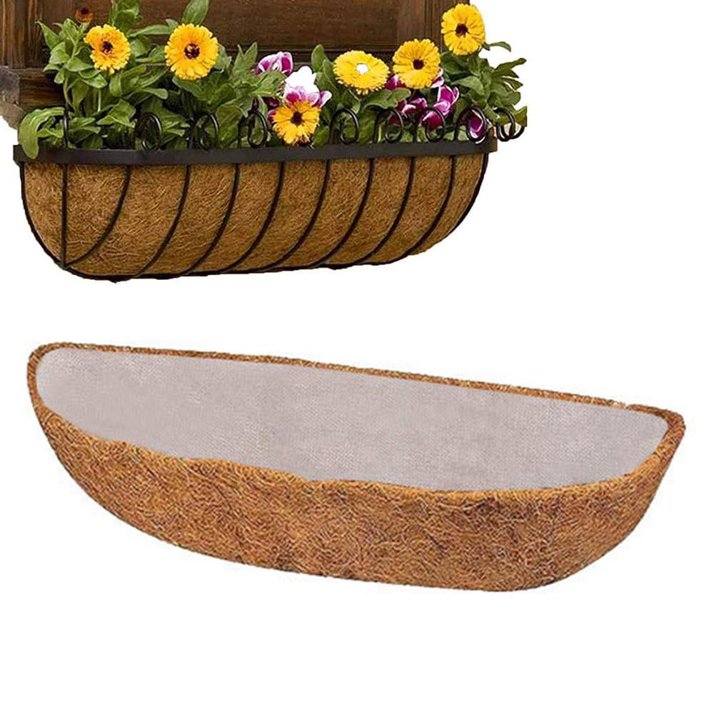 HUNIKC Round Coco Liners for Hanging Basket Coconut Fiber Planter Inserts Replacement Liner for Garden Flower Pot 8 in/2Pcs 